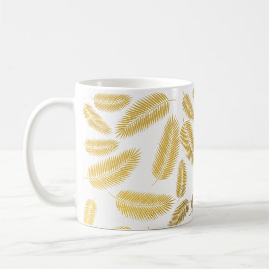 Imitate Gold Palm Blätter Muster Kaffeetasse (Links)
