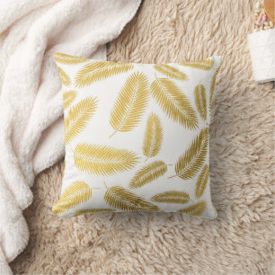 Imitate Gold Palm Blätter Muster Kissen
