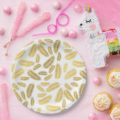 Imitate Gold Palm Blätter Muster Pappteller (Party)