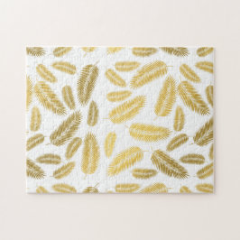 Imitate Gold Palm Blätter Muster Puzzle
