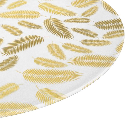 Imitate Gold Palm Blätter Muster Sherpa Blanket Ac Schneidebrett (Ecke)