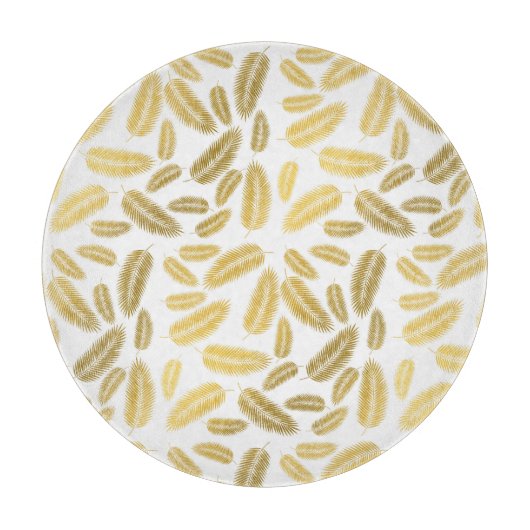 Imitate Gold Palm Blätter Muster Sherpa Blanket Ac Schneidebrett (Vorderseite)