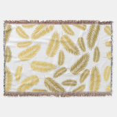 Imitate Gold Palm Blätter Muster Sherpa Blanket Decke (Vorderseite)