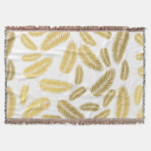Imitate Gold Palm Blätter Muster Sherpa Blanket