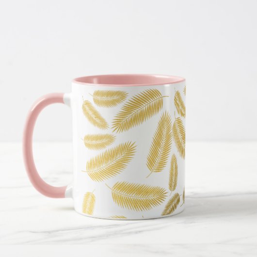 Imitate Gold Palm Blätter Muster Tasse (Links)