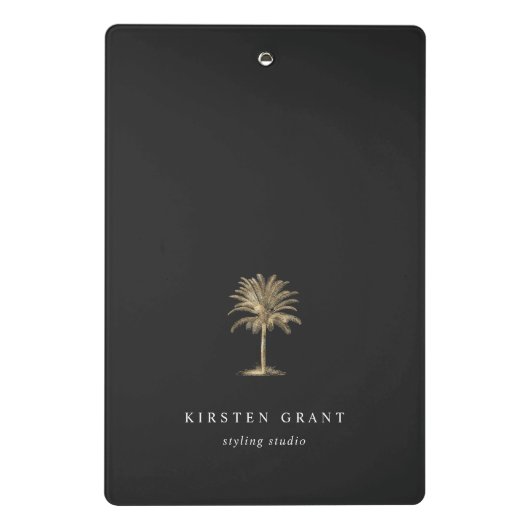Imitate Gold Palm Tree Logo Mini Klemmbrett (Rückseite)