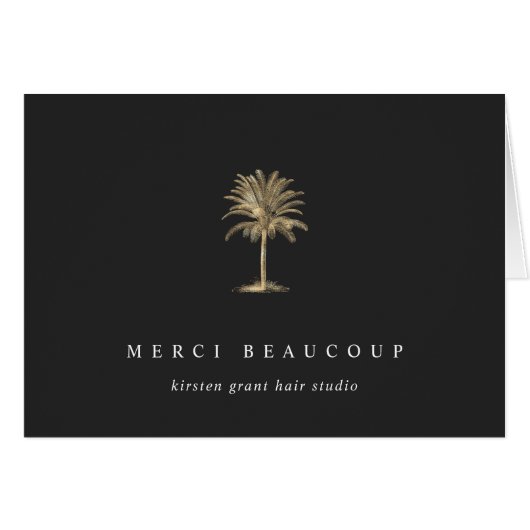 Imitate Gold Palm Tree Logo-Mitteilungskarten (Vorderseite (Horizontal))