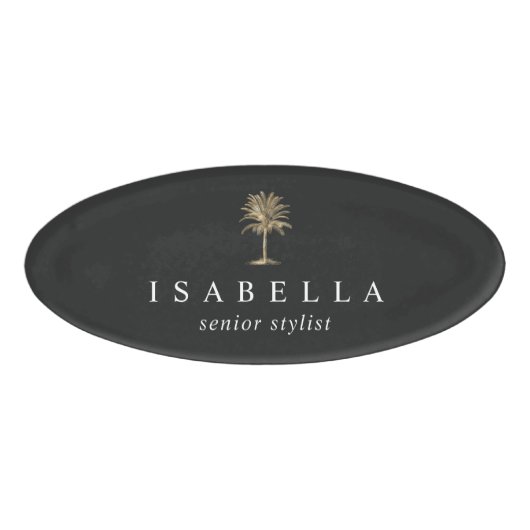 Imitate Gold Palm Tree Logo Namenschild (Vorderseite)
