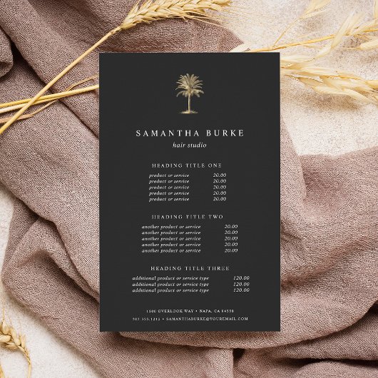 Imitate Gold Palm Tree | Preise und Dienstleistung Flyer