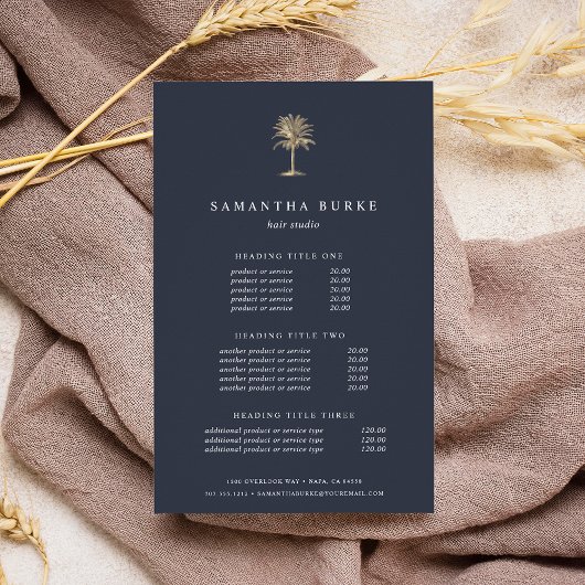 Imitate Gold Palm Tree | Preise und Dienstleistung Flyer