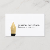 Imitate Gold Pen Nib Logo für Autoren, Autoren Visitenkarte (Vorderseite)