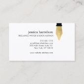 Imitate Gold Pen Nib Logo für Autoren, Autoren Visitenkarte (Rückseite)