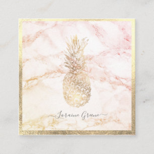 IMITATE GOLD PINEAPPING+MARBLE QUADRATISCHE VISITENKARTE