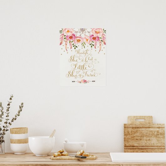 Imitate Gold & Pink Kinderzimmer Art Boho Kalligra Poster (Küche)