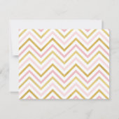 Imitate Gold Pink Twinkle Little Star Baby Dusche Einladung (Rückseite)