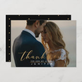 Imitate Gold Pinsel Script Foto Vielen Dank Karten (Vorne/Hinten)