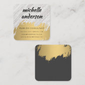 Imitate Gold Pinsel Weiße Textur Quadratische Visitenkarte (Vorne/Hinten)