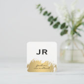 Imitate Gold Pinselgrau Quadratische Visitenkarte (Stehend Vorderseite)