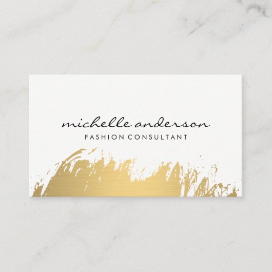 Imitate Gold Pinselgrau Visitenkarte (Vorderseite)