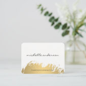 Imitate Gold Pinselgrau Visitenkarte (Stehend Vorderseite)