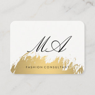 Imitate Gold Pinselgrau Visitenkarte