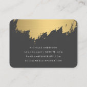 Imitate Gold Pinselgrau Visitenkarte (Rückseite)