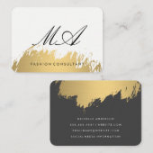 Imitate Gold Pinselgrau Visitenkarte (Vorne/Hinten)