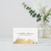 Imitate Gold Pinselgrau Visitenkarte (Stehend Vorderseite)