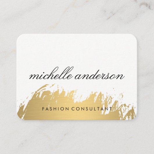Imitate Gold Pinselgrau Visitenkarte (Vorderseite)