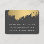 Imitate Gold Pinselgrau Visitenkarte (Rückseite)