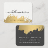 Imitate Gold Pinselgrau Visitenkarte (Vorne/Hinten)