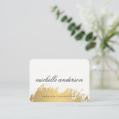 Imitate Gold Pinselgrau Visitenkarte (Stehend Vorderseite)