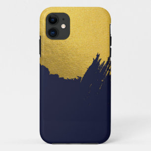 Imitate Gold Pinselstriche mit Navy Blue Backgroun Case-Mate iPhone Hülle