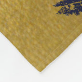 Imitate Gold Pinselstriche mit Navy Blue Backgroun Fleecedecke (Ecke)