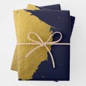 Imitate Gold Pinselstriche mit Navy Blue Backgroun Geschenkpapier Set (Beispiel)
