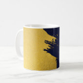 Imitate Gold Pinselstriche mit Navy Blue Backgroun Kaffeetasse (Vorderseite Links)