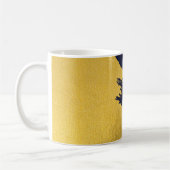 Imitate Gold Pinselstriche mit Navy Blue Backgroun Kaffeetasse (Links)