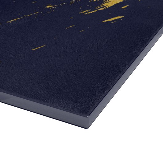 Imitate Gold Pinselstriche mit Navy Blue Backgroun Schneidebrett (Ecke)