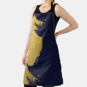 Imitate Gold Pinselstriche mit Navy Blue Backgroun Schürze (InSitu)