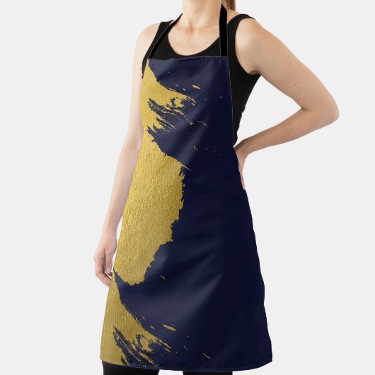 Imitate Gold Pinselstriche mit Navy Blue Backgroun Schürze (InSitu)