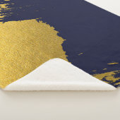 Imitate Gold Pinselstriche mit Navy Blue Backgroun Sherpadecke (3/4)