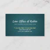 Imitate Gold Plumage Dark Green Rhombus Anwalt Visitenkarte (Rückseite)