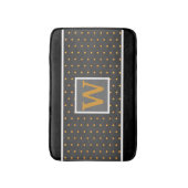 Imitate Gold Polka Dots auf Grau Gradient Badematte (Vorderseite Vertikal)