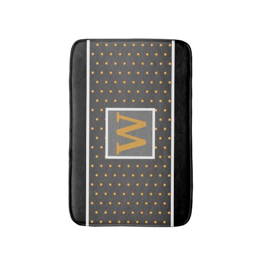 Imitate Gold Polka Dots auf Grau Gradient Badematte (Vorderseite Vertikal)