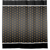 Imitate Gold Polka Dots auf Grau Gradient Duschvorhang (Vorderseite)