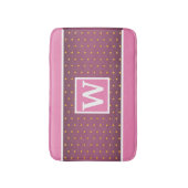 Imitate Gold Polka Punkte auf rosa Farbe Badematte (Vorderseite Vertikal)