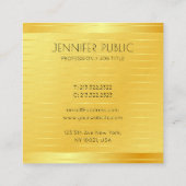 Imitate Gold Premium Dick Elegante Moderne Vorlage Quadratische Visitenkarte (Rückseite)