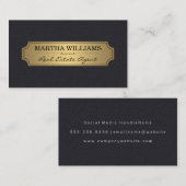 Imitate Gold Rahmen mit Lederhintergrund Visitenkarte (Vorne/Hinten)