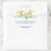 Imitate Gold Rainbow Stripes Kinderdusche Vielen D Runder Aufkleber (Tasche)