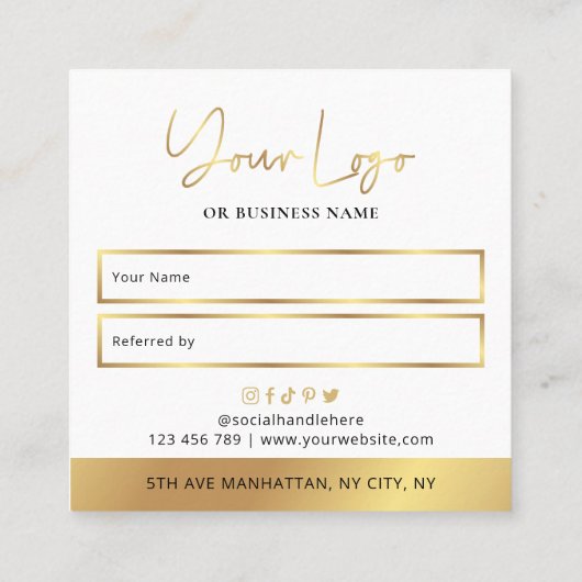 Imitate Gold-Reader-Logo für den Freundespreis Empfehlungskarte (Rückseite)